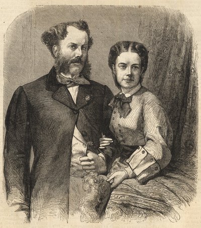 Richard Klemens von Metternich (1829-1895) i Pauline Metternich (Pauline Clementine Marie Walburge, hrabina Sandor von Szlavnicza - księżna Metternich-Winneburg zu Beilstein) (1836-1921) - The Illustrious Universe 1864 autorstwa Unknown artist