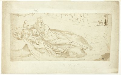 Rzeka Tyber, z Romulusem i Remusem autorstwa Unknown artist