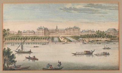 Royal Hospital Chelsea, Widok z rzeki, ok. 1750 r autorstwa Unknown