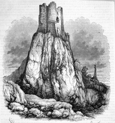 Ruiny zamku La Roquette - Grawerowanie autorstwa Unknown artist