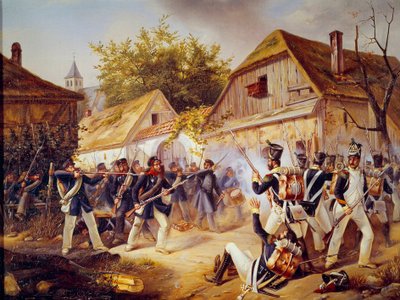 Kampania rosyjska: „Poddanie wojsk Vandamme bitwie pod Chełmem (Kulm) w dniu 30.08.1813 r.”” 1813 Paryż, Muzeum Armee autorstwa Unknown artist