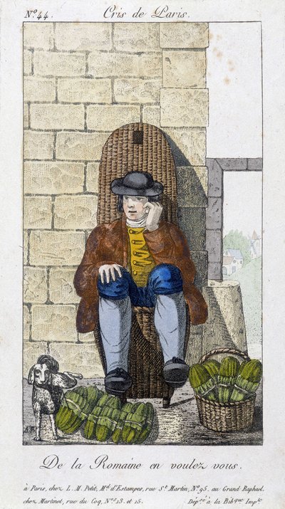 Sprzedawca sałatek - w „”Cris de Paris”, deb. 19 wiek autorstwa Unknown artist