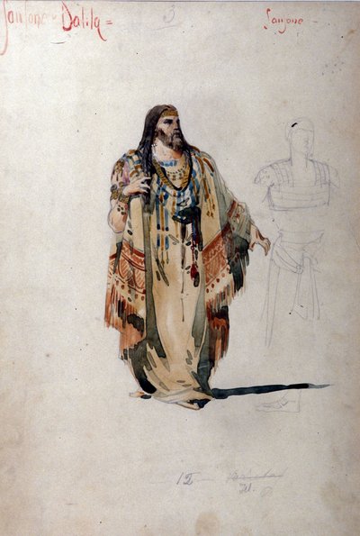 Kostium Samsona do opery „Samson i Dalila” Camille Saint Saens (Saint-Saens). 1877 autorstwa Unknown artist