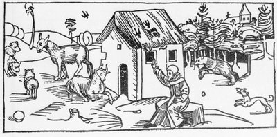 San Marinus. Grawer z „Żywotów świętych - część letnia” (Księga świętego) Jakuba (Jakuba) z Voragine (1228-1298). Lubeka 1488. autorstwa Unknown artist
