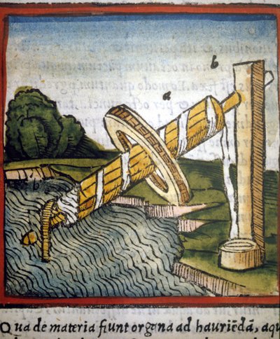 Śruba Archimedesa w „De architectura” Vitruvy. 1630 autorstwa Unknown artist