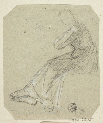Siedząca kobieta z profilu autorstwa Unknown artist