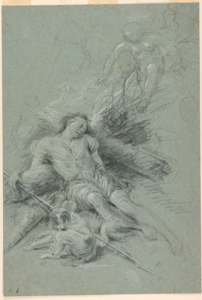 Selene widzi śpiącego Endymiona autorstwa Unknown artist