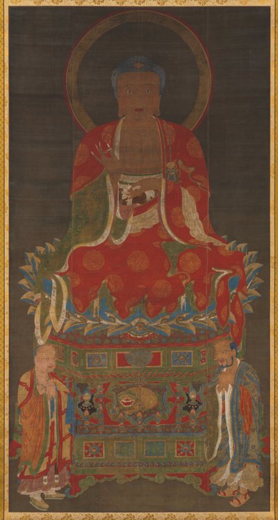 Triada Siakjamuniego: Budda z udziałem Mandziuśriego i Samantabhadrę autorstwa Unknown artist