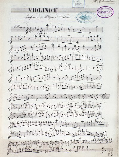 Nuty na pierwsze skrzypce Medei, opera Luigiego Cherubiniego autorstwa Unknown artist
