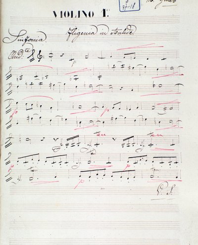 Karta nutowa na pierwsze skrzypce Ifigenie en Aulide, opera C. W. Glucka, ok. 1774 autorstwa Unknown artist