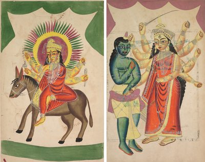 Sheetaladevi: Bogini ospy (odbytnicy); Durga (odwrócona) autorstwa Unknown artist