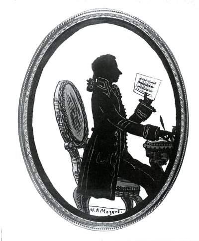 Sylwetka kompozytora Wolfganga Amadeusza Mozarta (1756 - 1791). autorstwa Unknown artist
