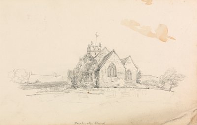 Esboço de uma Pequena Igreja Rural; esboço de um polidor de navios autorstwa Unknown artist