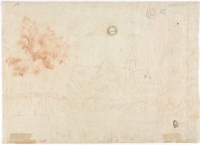 Szkic wioski (verso) autorstwa Unknown artist