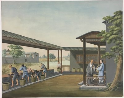 Przędzenie tkanin, przygotowywanie liści herbaty, przygotowywanie jedwabiu autorstwa Unknown artist