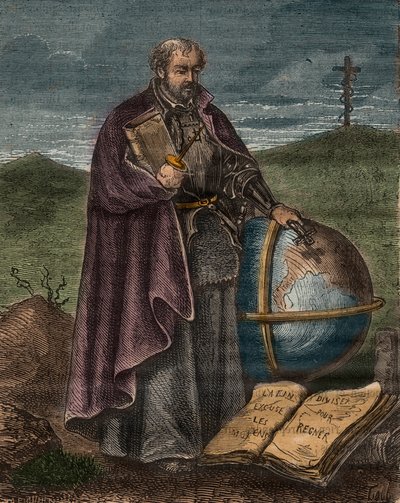 Św. Ignacy Loyola (1491-1556) (kolorowa rycina) - Portret Ignacego Loyoli (Sant Ignazio lub Saint Ignatius autorstwa Unknown artist