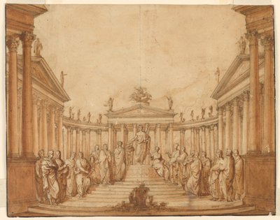 Scenografia, Apollo ze słynnymi mężczyznami i muzami autorstwa Unknown artist