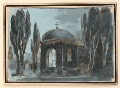 Scenografia, kaplica na dziedzińcu kościelnym autorstwa Unknown artist