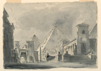 Scenografia, Zespół Budynków Egipskich z Zewnątrz autorstwa Unknown artist