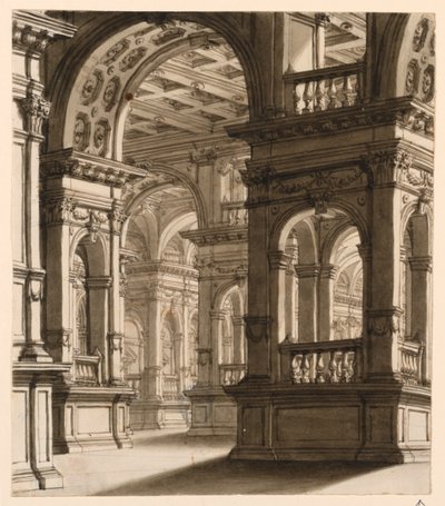 Scenografia, Wnętrze renesansowego portyku autorstwa Unknown artist