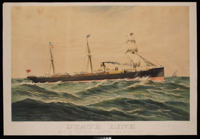 Linia stanowa Nowy Jork i Glasgow, Austin Baldwin  Co General Agents New York (chromolitografia) autorstwa Unknown artist