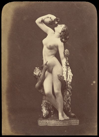 [Posąg kobiety i satyra]. autorstwa Unknown artist