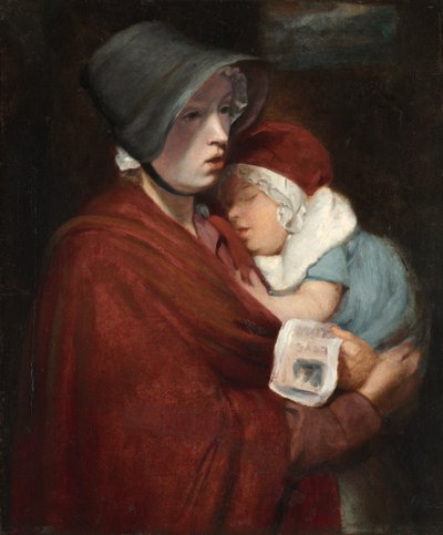 Piosenkarka uliczna i dziecko autorstwa Unknown artist