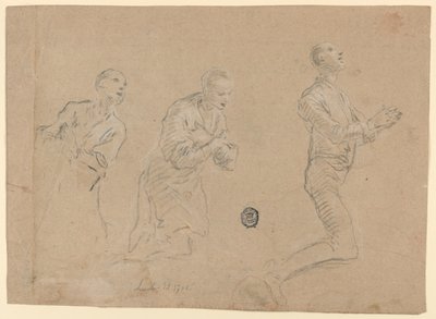 Studia a) Trzej klęczący pasterze. (b) Dwa ramiona autorstwa Unknown artist