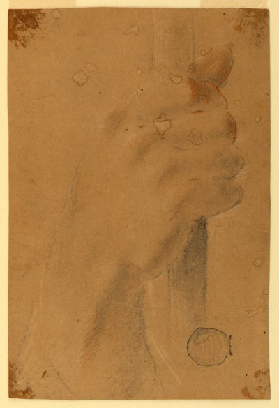 Badanie: Prawa ręka mężczyzny wokół patyka autorstwa Unknown artist