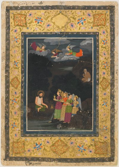 Sultan Ibrahim Ibn Adham of Bulk odwiedzony przez anioły autorstwa Unknown artist