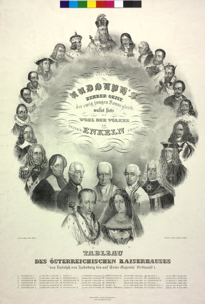 Tableau austriackiej rodziny cesarskiej Rudolfa z Habsburga autorstwa Unknown artist