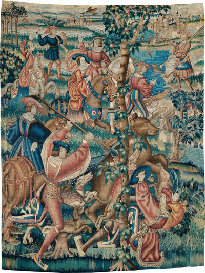 Gobelin (Polowanie na niedźwiedzia i sokolnictwo z serii polowań) autorstwa Unknown artist