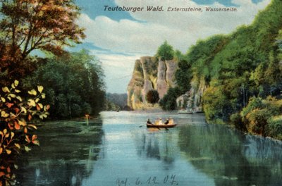 Las Teutoburski, Externsteine, Externsteine, zabytkowa pocztówka z Niemiec autorstwa Unknown artist