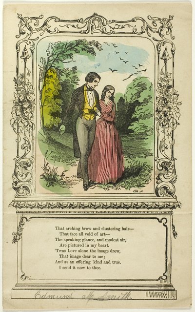 Ten łukowaty rosół i skupisko włosów (walentynka) autorstwa Unknown artist