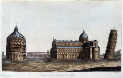 Baptistere, kopuła i wieża w Pizie, Włochy. autorstwa Unknown artist