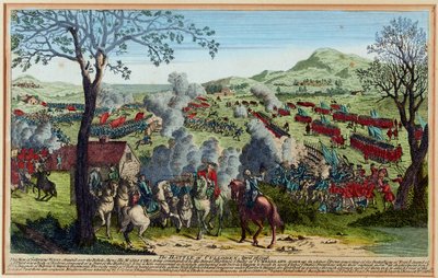 Bitwa pod Culloden 16 kwietnia 1746 r. (rycina, kolorowana) autorstwa Unknown artist