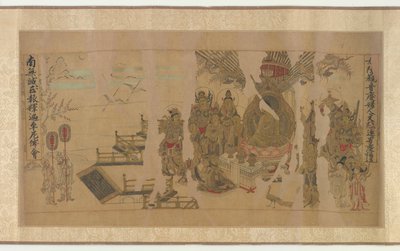 Budda przemawiający do Yamarajy w Kushinagar autorstwa Unknown artist