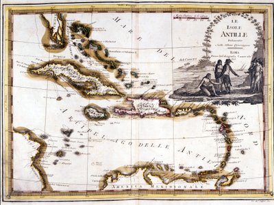 Archipelag Karaibów, na podstawie Atlasu z 1798 roku. autorstwa Unknown artist