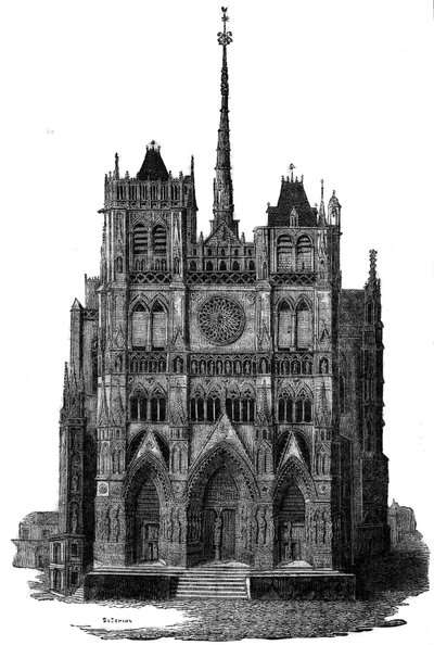 Katedra w Amiens w XIX wieku. autorstwa Unknown artist