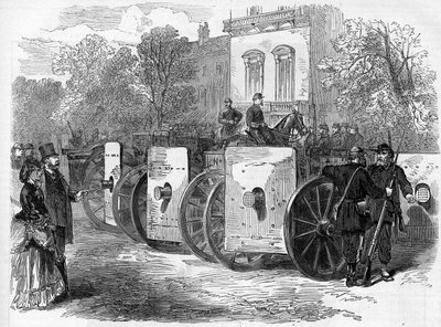 Komuna Paryska w 1871 r. Karabin maszynowy opancerzony używany przez federacje (komunardy) autorstwa Unknown artist