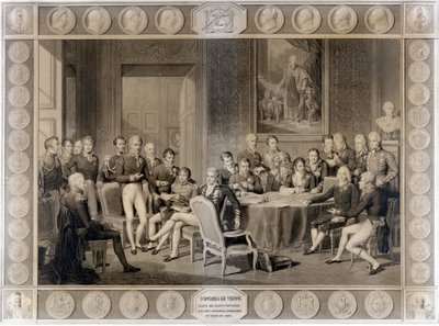 Kongres Wiedeński. Kongres Wiedeński w 1815 r. Aleksander I car; H.R.Stewart, Castlereagh; Franciszek I, cesarz Austrii; Fryderyk Wilhelm III, król Prus; Karol August, książę Hardenbergh; Wilhelm von Humboldt (William Humboldt autorstwa Unknown artist