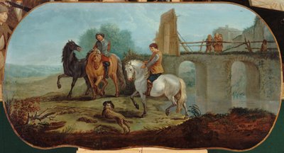 Ujeżdżanie koni, między 1701 a 1800 (olej na płótnie) autorstwa Unknown artist
