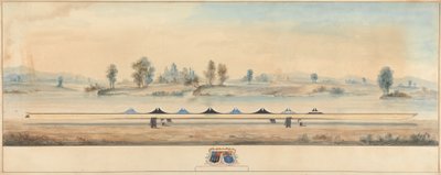 Łódź Eton na ścieżce holowniczej Tamizy: Zamek Windsor w tle autorstwa Unknown artist