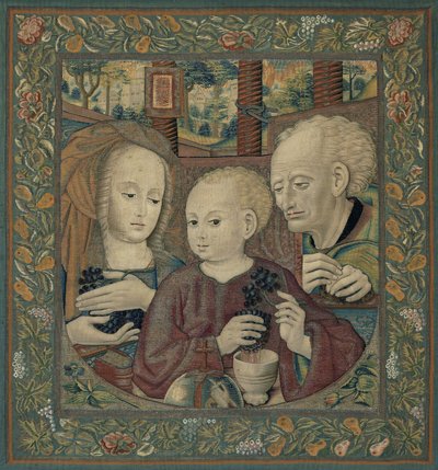 Święta Rodzina z Dzieciątkiem Chrystus wyciskającym wino eucharystyczne autorstwa Unknown artist