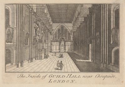 Wnętrze Guild Hall w pobliżu Cheapside w Londynie autorstwa Unknown artist