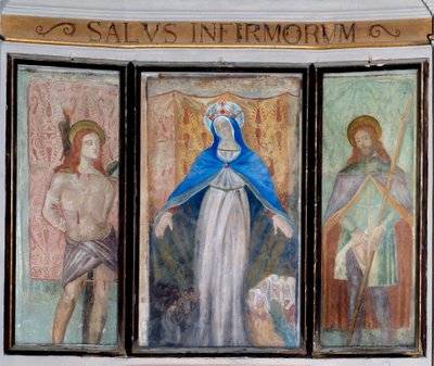 Madonna, św. Sebastian i św. Roch (fresk) autorstwa Unknown artist