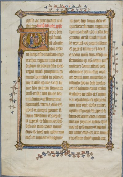 Małżeństwo Ozeasza i Gomer w historycznym inicjale "V" z Biblii autorstwa Unknown artist