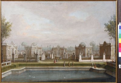 Menażeria w parku pałacowym Kuskovo, Anonim. Olej na płótnie, połowa XVIII w. Muzeum Pałac Teatr Ostankino, Moskwa autorstwa Unknown artist