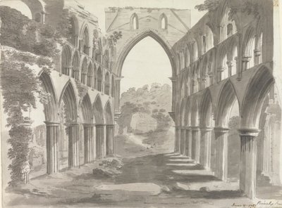 Nawa opactwa Rievaulx, Yorkshire autorstwa Unknown artist