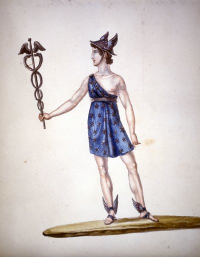 Rzymski bóg Merkury lub Hermes wśród Greków. autorstwa Unknown artist